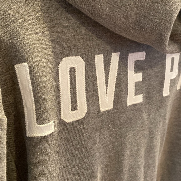 Brand New PINK Oversized Zip Up Hoodie Jacket in Gray Size Large - Picture 10 of 10